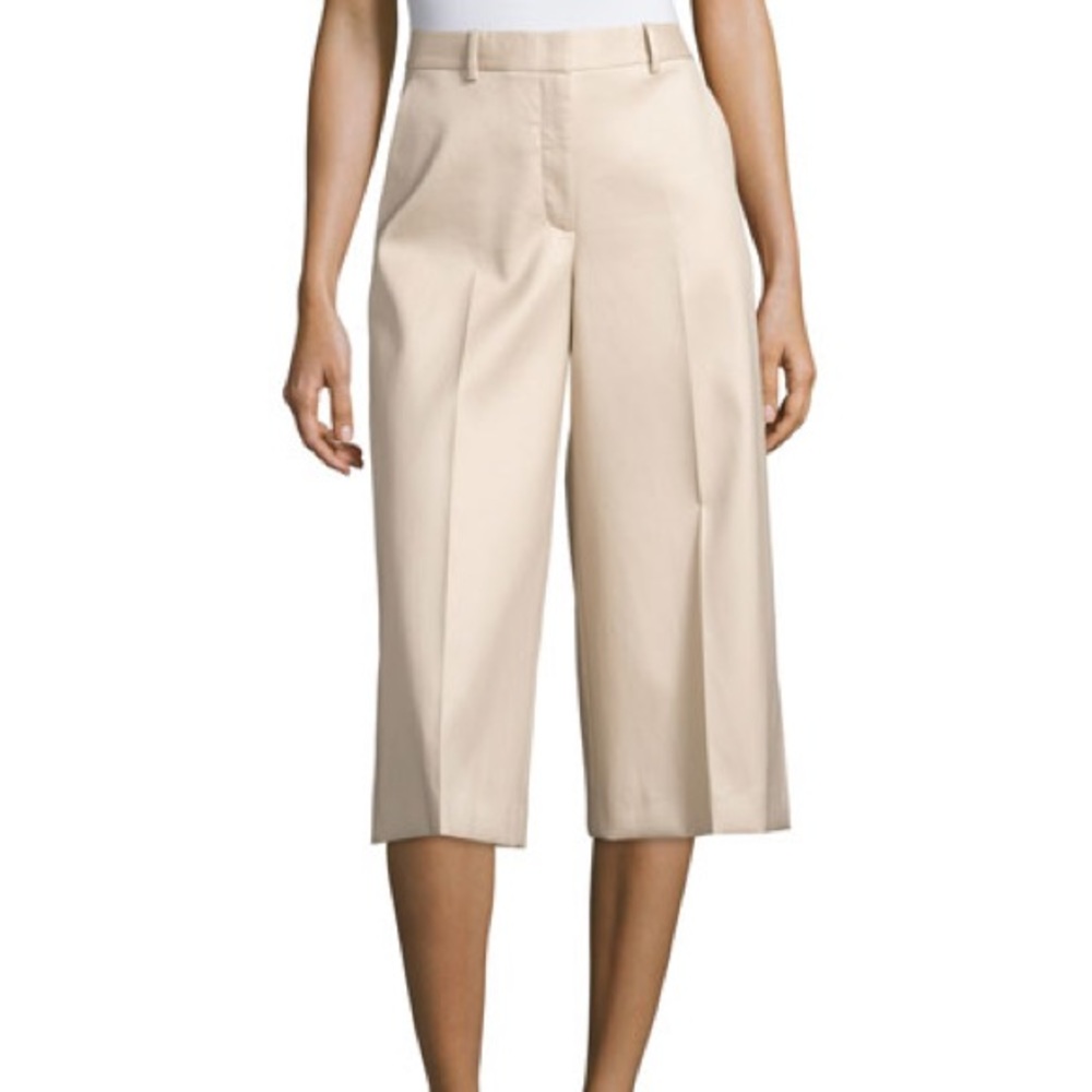 Theory cotton culottes size 0 worn once kaki tan